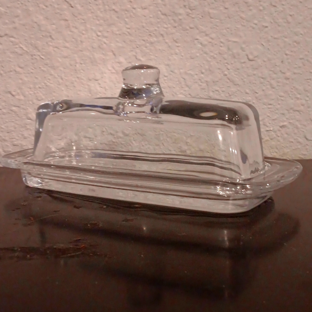 Royal Art Clear Glass Covered Butter Dish
